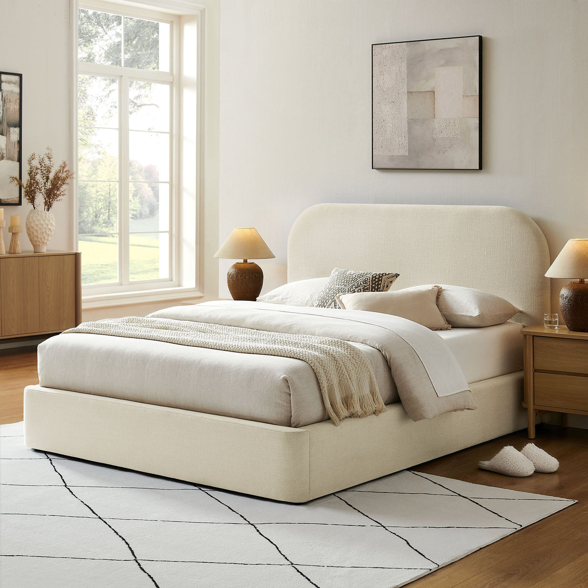 Keynote Queen Fabric Upholstered Storage Platform Bed Frame by Modway