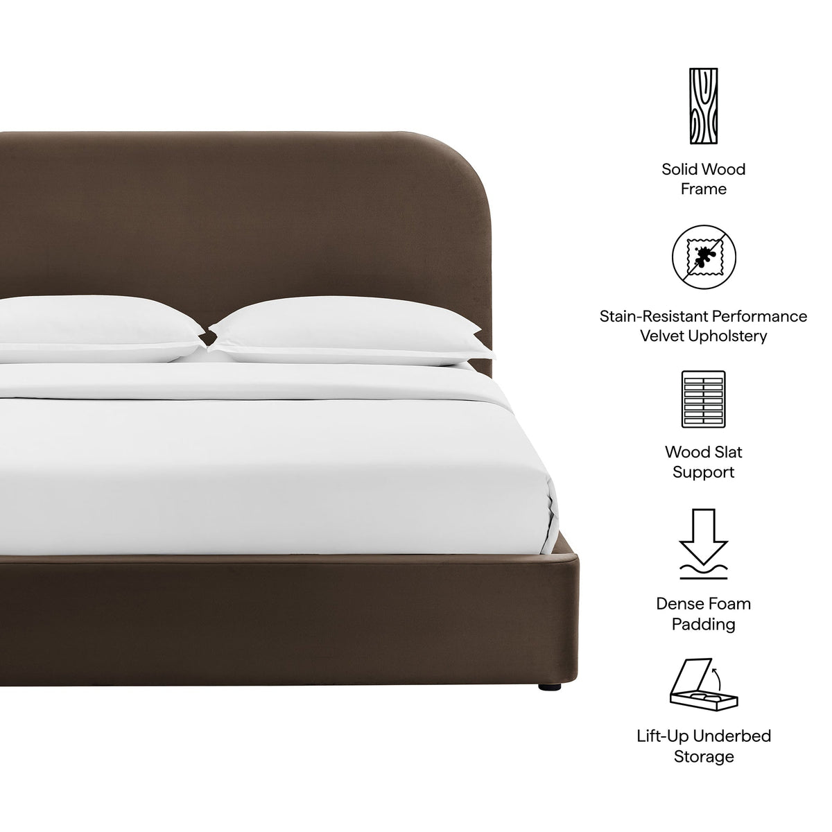 Keynote King Performance Velvet Storage Platform Bed Frame by Modway
