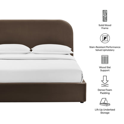 Keynote King Performance Velvet Storage Platform Bed Frame by Modway