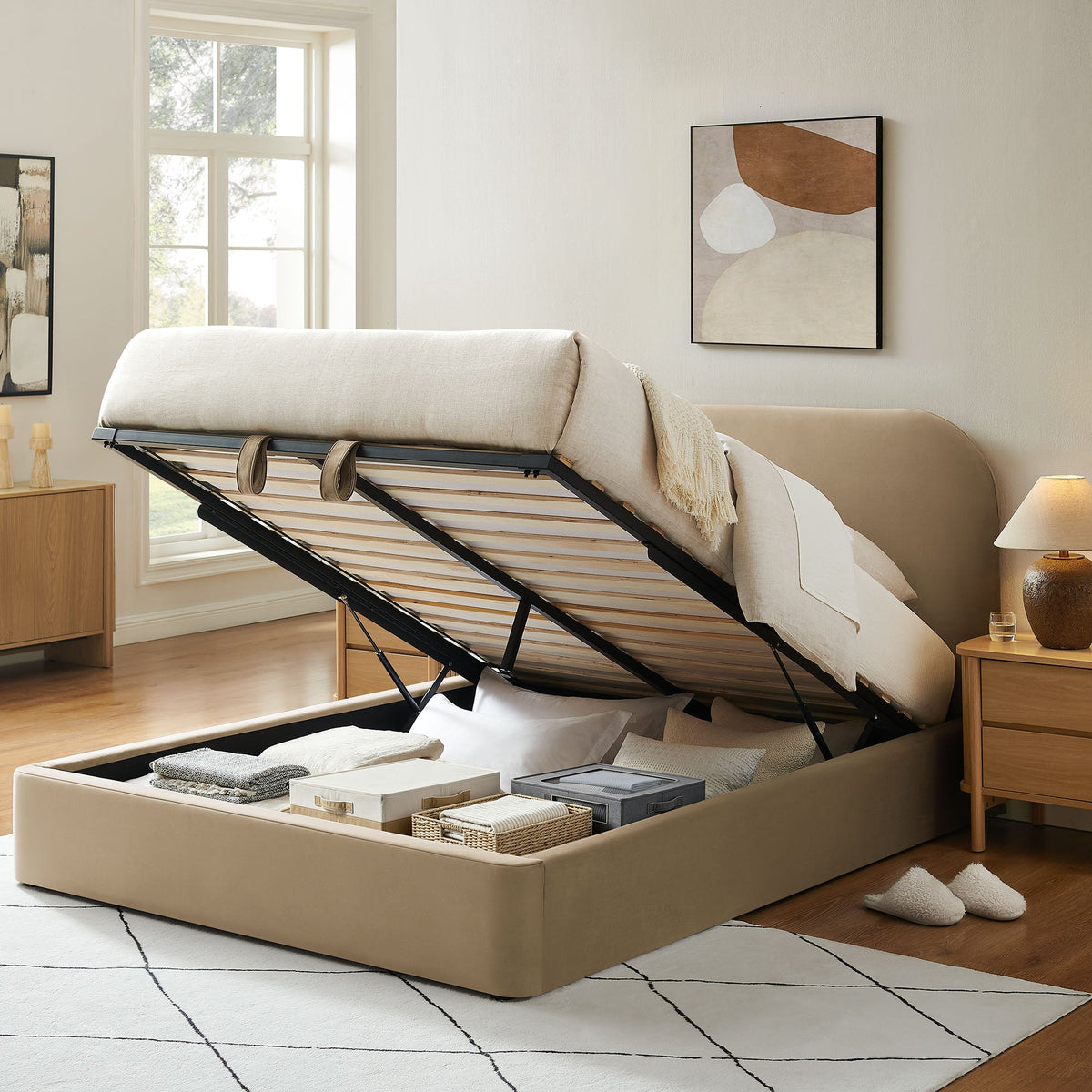 Keynote King Performance Velvet Storage Platform Bed Frame by Modway
