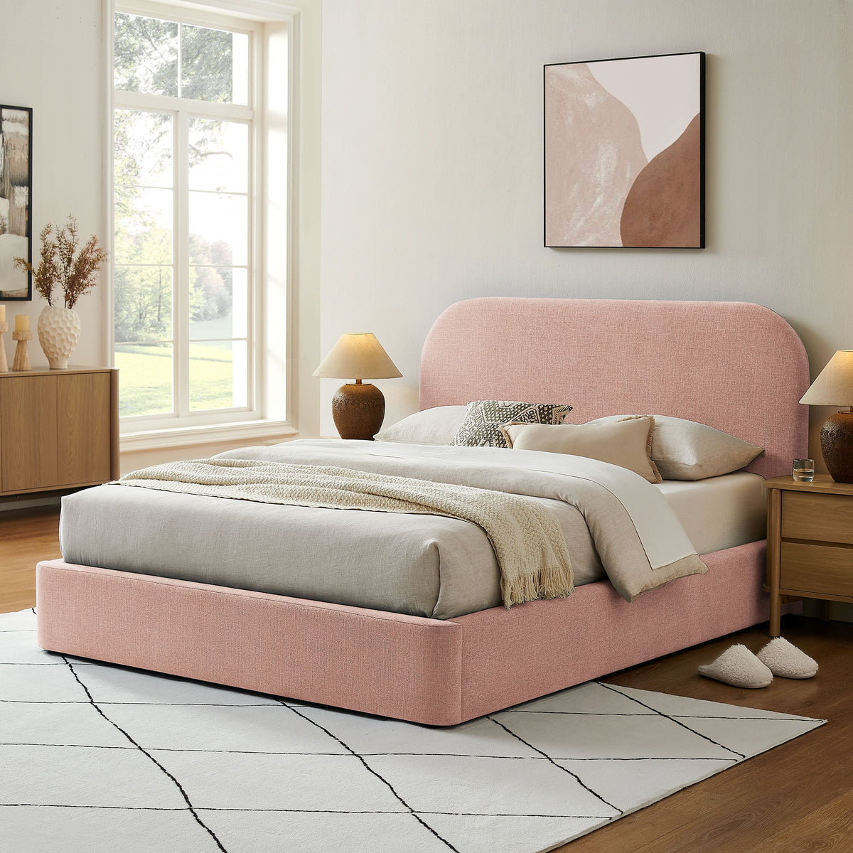 Keynote King Fabric Upholstered Storage Platform Bed Frame by Modway