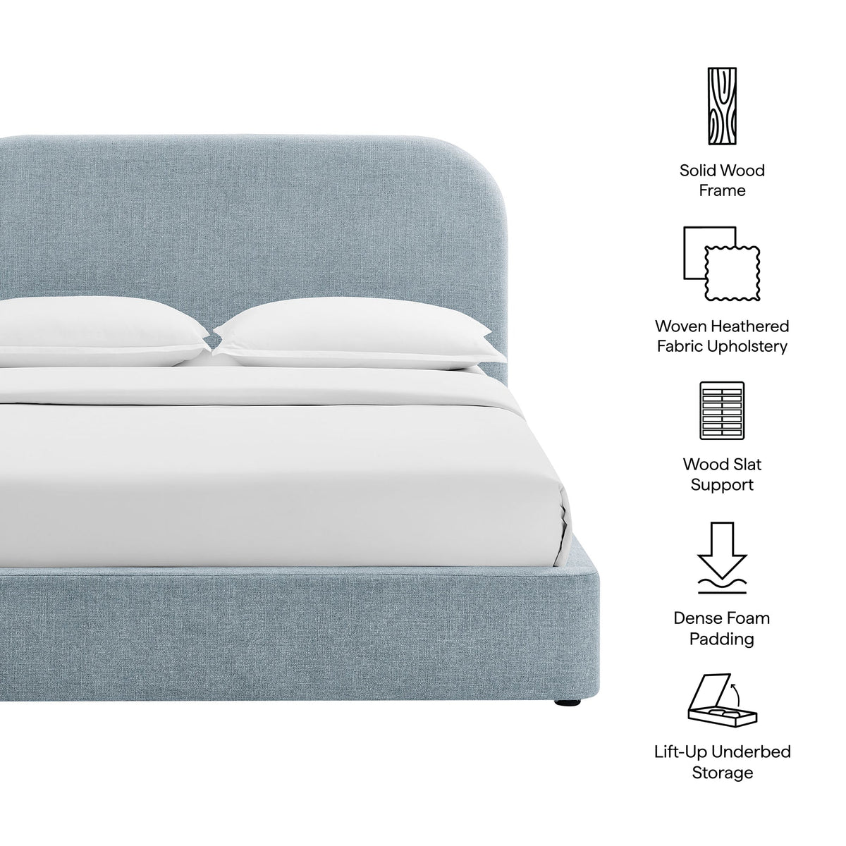 Keynote King Fabric Upholstered Storage Platform Bed Frame by Modway