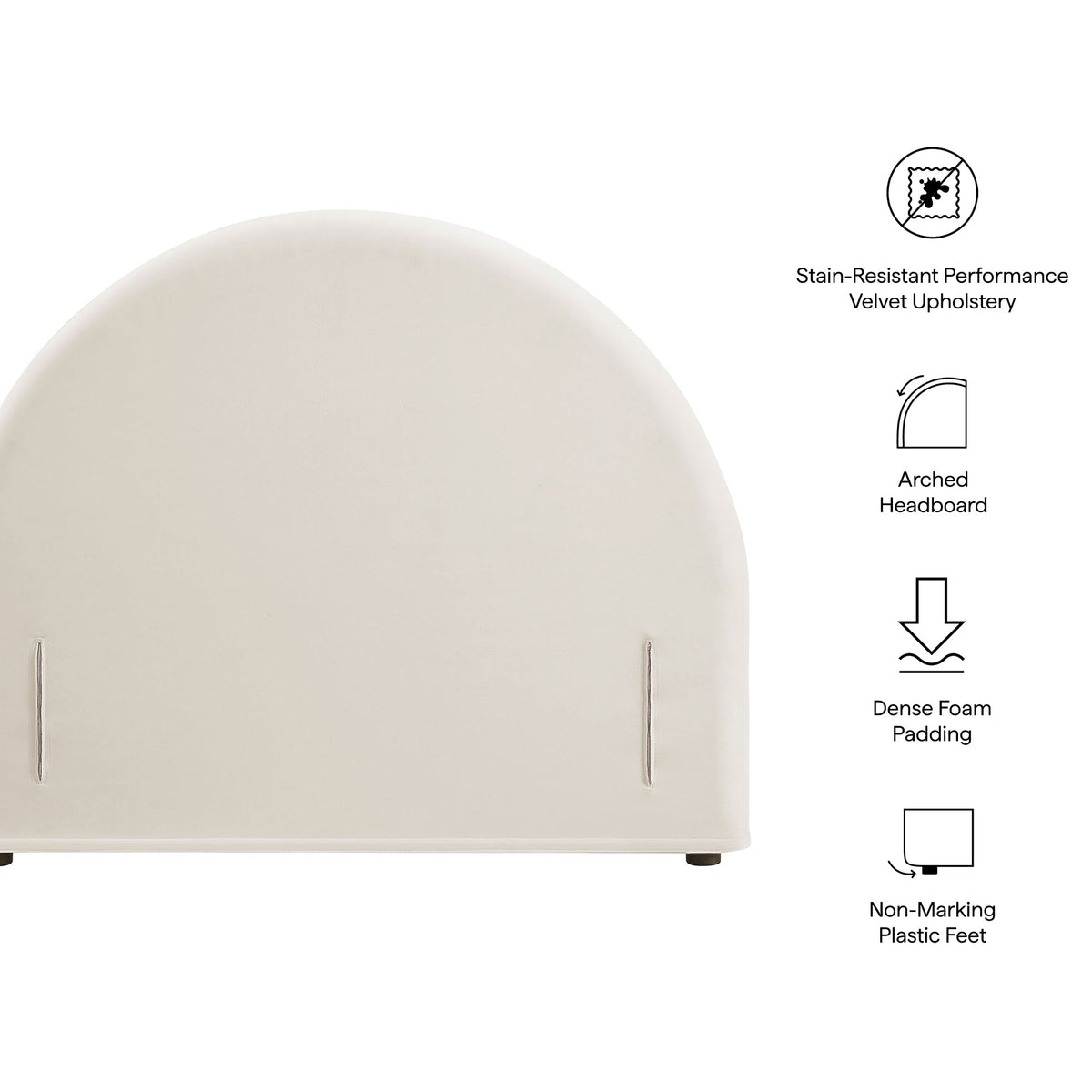 Resort Twin Size Stain-Resistant Performance Velvet Arched Headboard by Modway