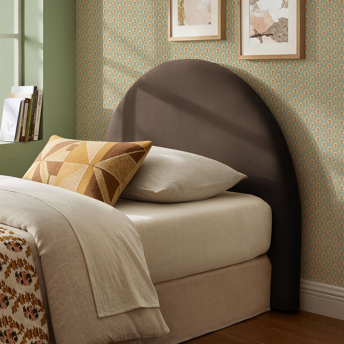 Resort Twin Size Stain-Resistant Performance Velvet Arched Headboard by Modway
