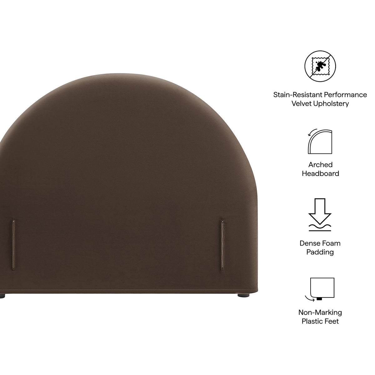 Resort Twin Size Stain-Resistant Performance Velvet Arched Headboard by Modway