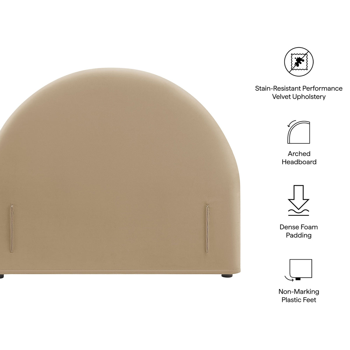 Resort Twin Size Stain-Resistant Performance Velvet Arched Headboard by Modway