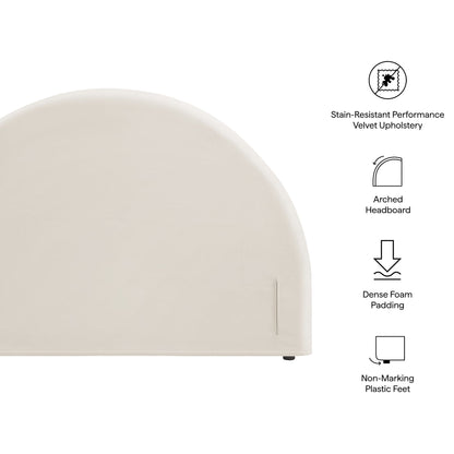 Resort Queen Size Stain-Resistant Performance Velvet Arched Headboard by Modway