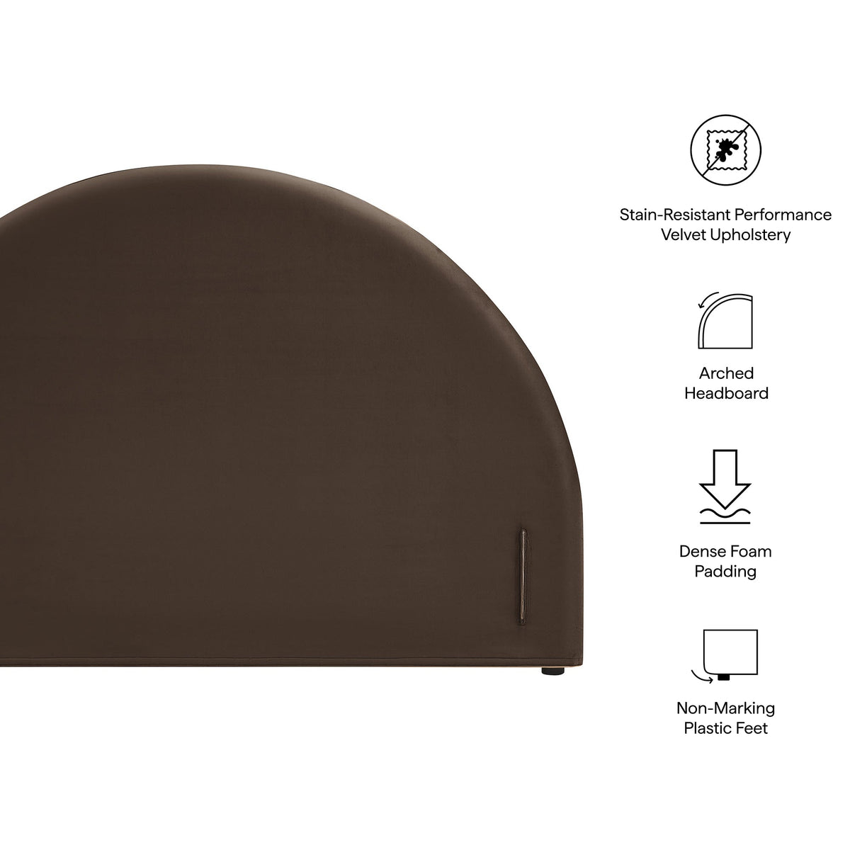 Resort Queen Size Stain-Resistant Performance Velvet Arched Headboard by Modway