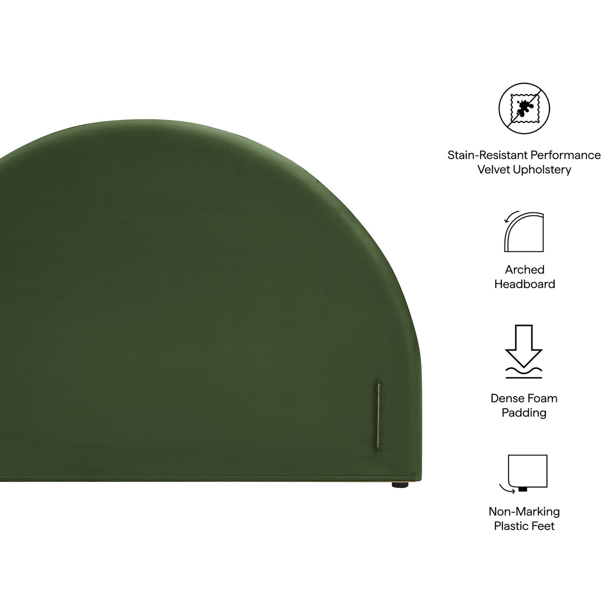 Resort Queen Size Stain-Resistant Performance Velvet Arched Headboard by Modway