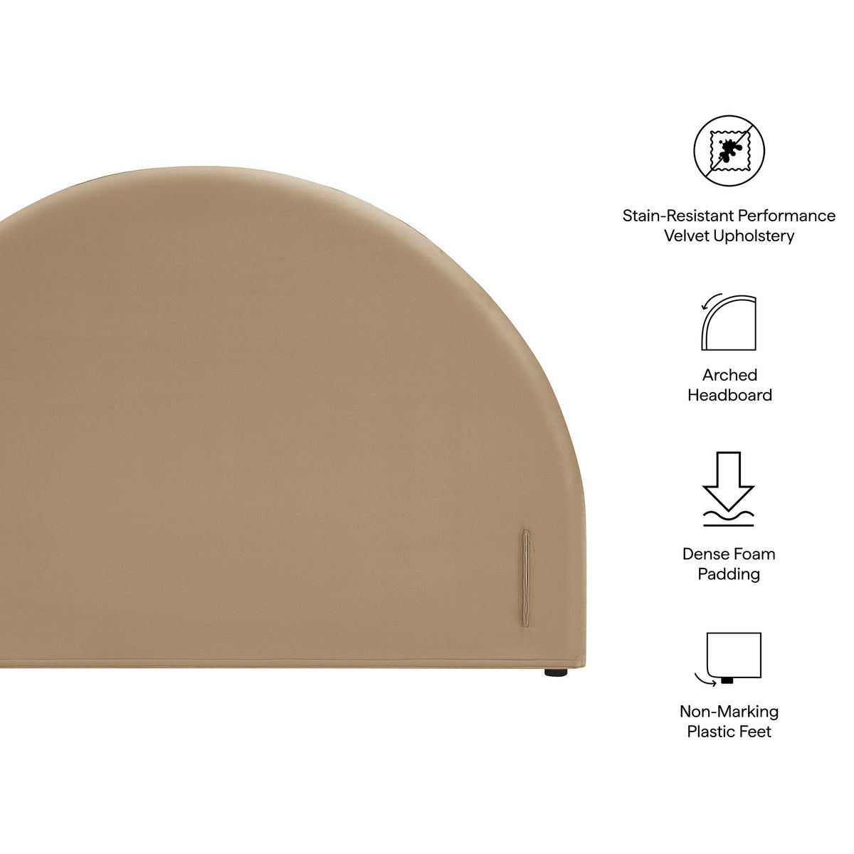 Resort Queen Size Stain-Resistant Performance Velvet Arched Headboard by Modway