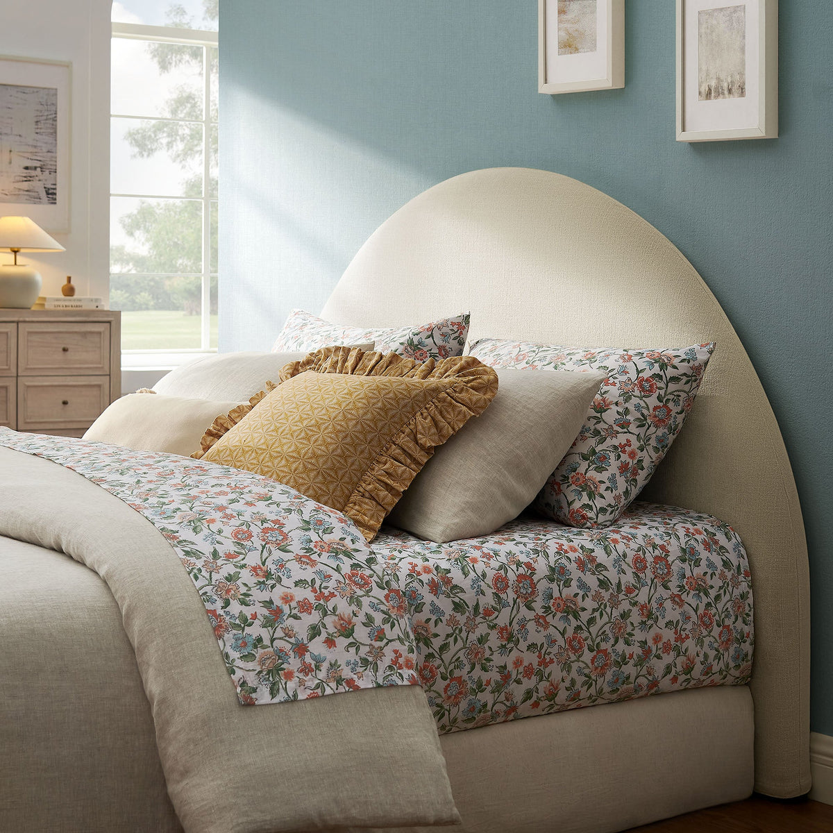 Resort Queen Size Upholstered Fabric Arched Headboard by Modway