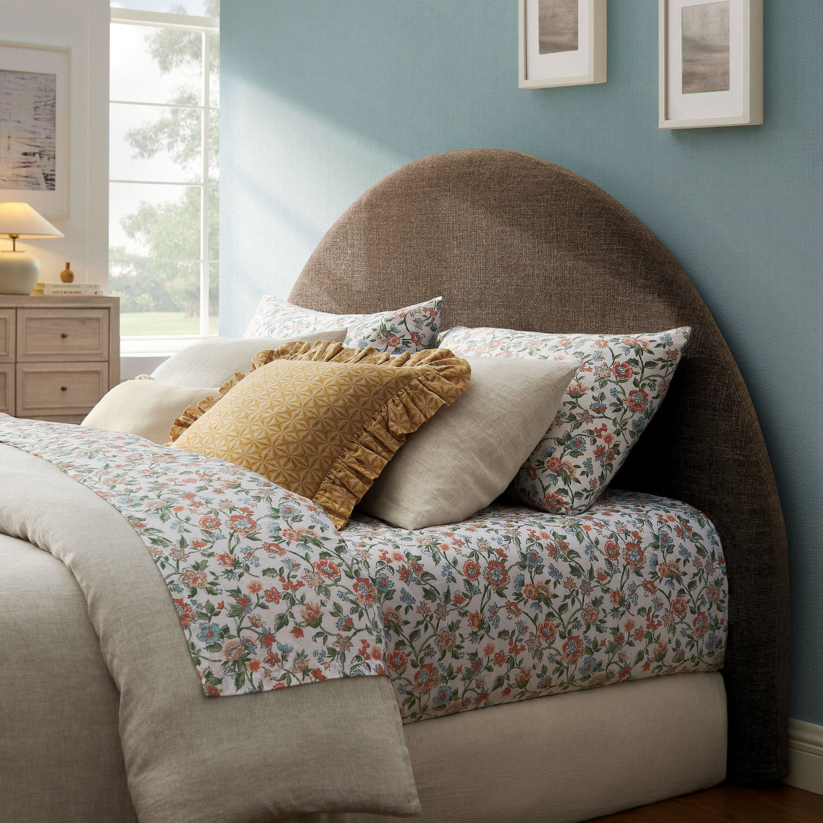 Resort Queen Size Upholstered Fabric Arched Headboard by Modway