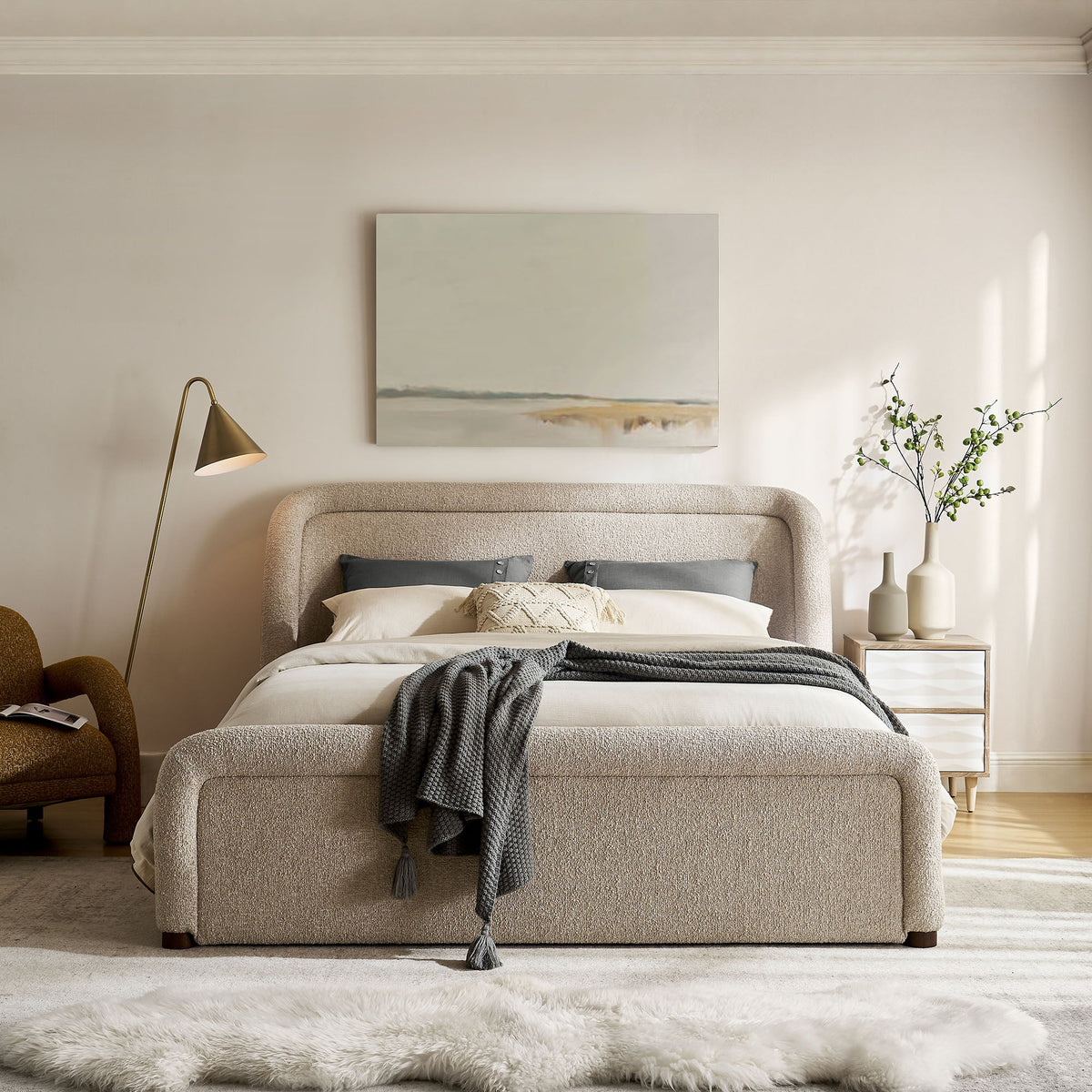 Tasmin King Upholstered Fabric Platform Bed by Modway