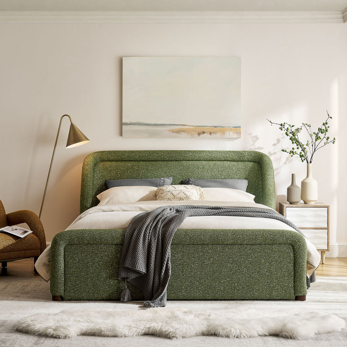 Tasmin King Upholstered Fabric Platform Bed by Modway