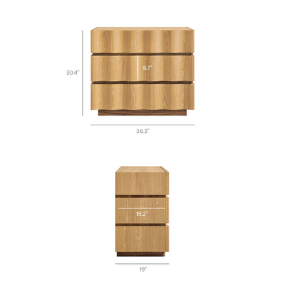 Isola Wavy 3 Drawer Chest by Modway