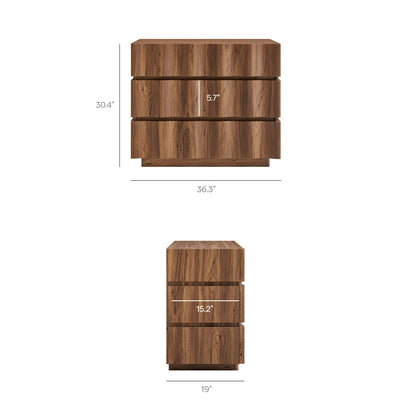 Isola Wavy 3 Drawer Chest by Modway