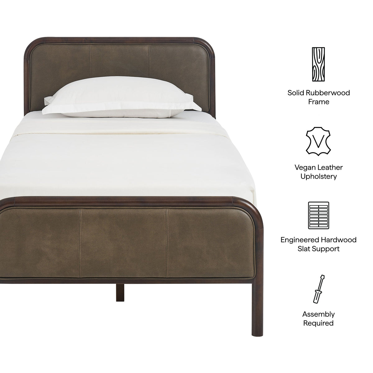 Wexford Vegan Leather Twin Platform Bed by Modway