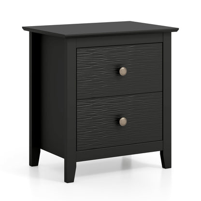 Modern Nightstand with 2 Drawers for Small Spaces