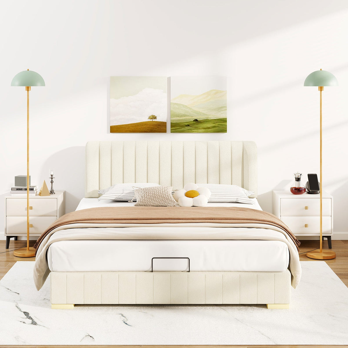 Modern Standing Lamp with Adjustable Lamp Head and Foot Switch