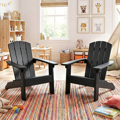 Set of 2 Kid's Adirondack Chair with with High Backrest and Armrests