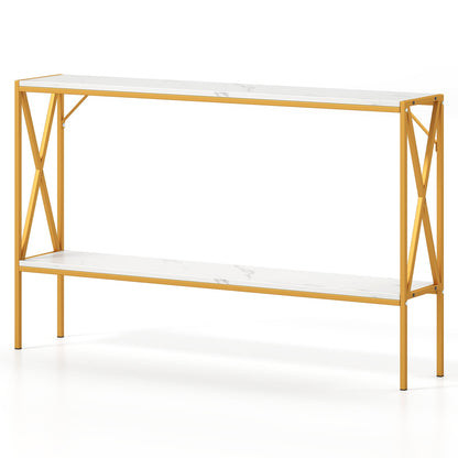 Narrow Console Table 2-Tier Entryway Table with Storage