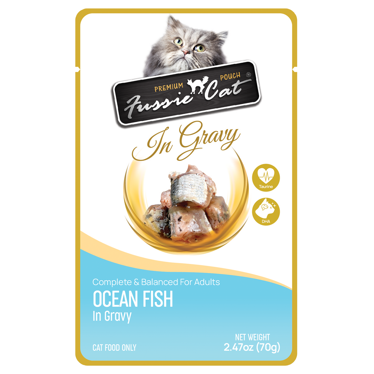 Fussie Cat Pouch - Ocean Fish in Gravy (2.47oz)