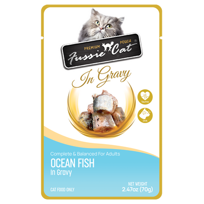 Fussie Cat Pouch - Ocean Fish in Gravy (2.47oz)