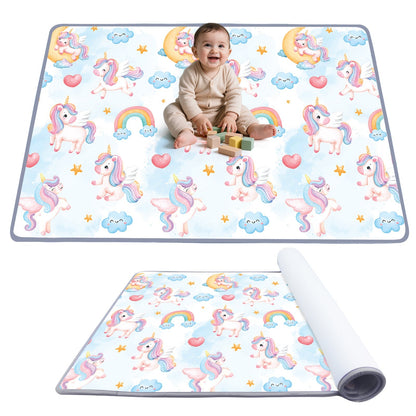 One-Piece Reversible Roll Up Soft Foam Activity Mat for Toddlers
