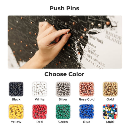 Wooden Canvas USA Map - Onyx