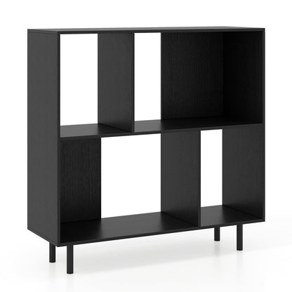 Open Shelf Bookcase with 4 Compartments