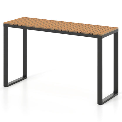 Outdoor Rectangle Console Table with Long-Lasting WPC Tabletop