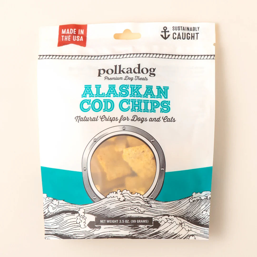 Polkadog Alaskan Cod Chips Dog Treats (3.5oz)