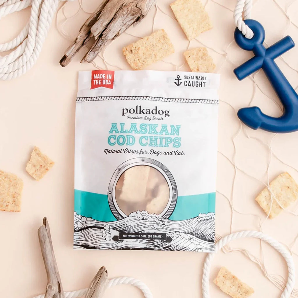Polkadog Alaskan Cod Chips Dog Treats (3.5oz)
