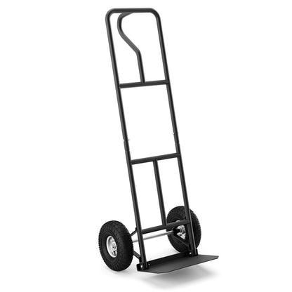 P-Handle Hand Truck with Foldable Load Plate for Warehouse Garage