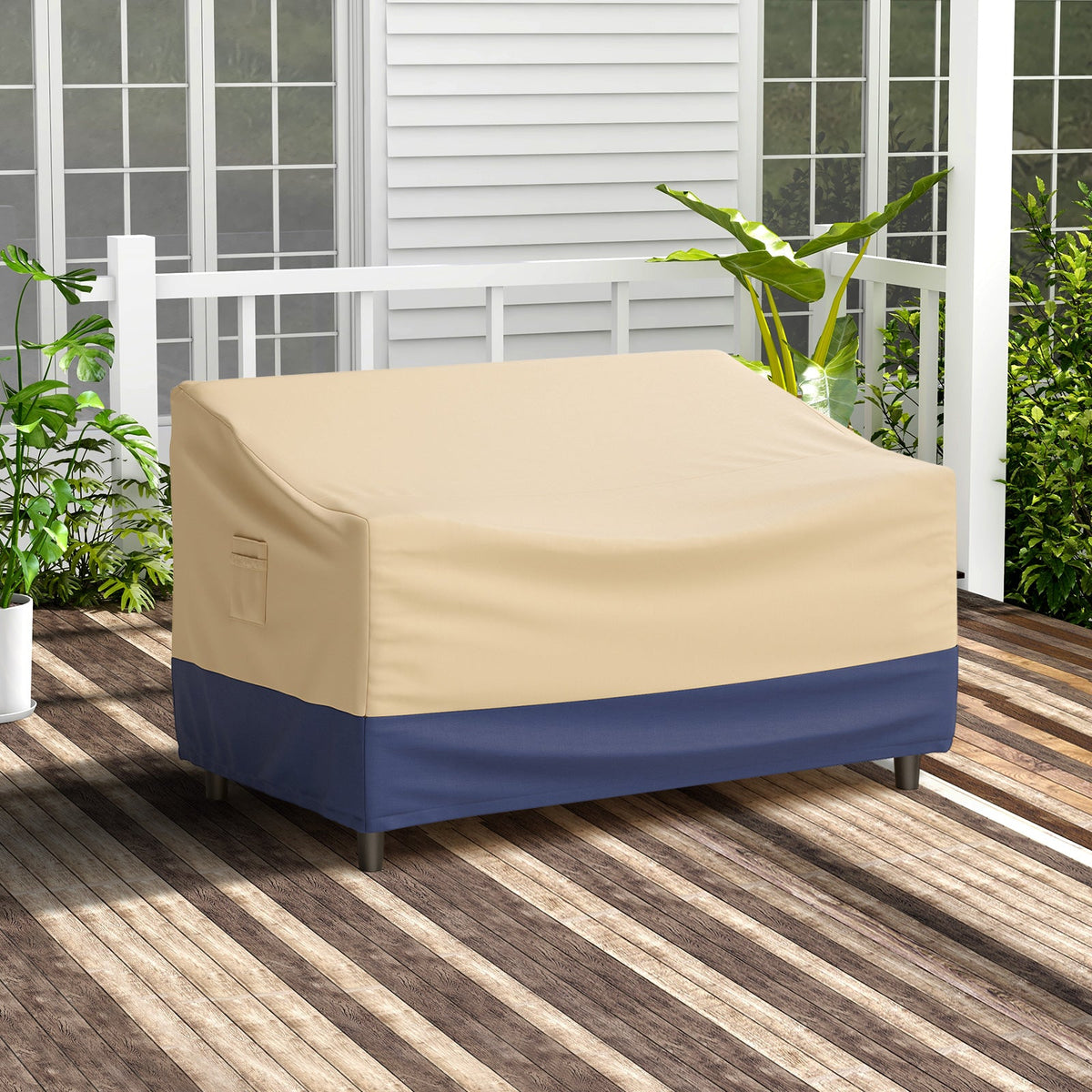 Patio Furniture Cover with Padded Handle and Click-Close Straps