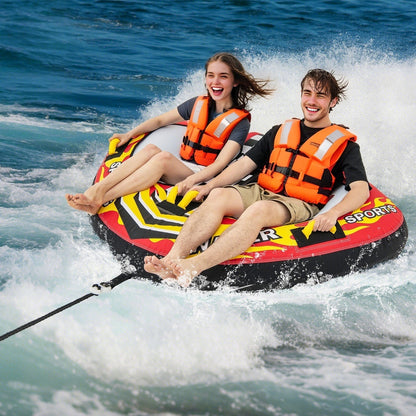 Towable Tube with Quick Connector and Drainage for Boating
