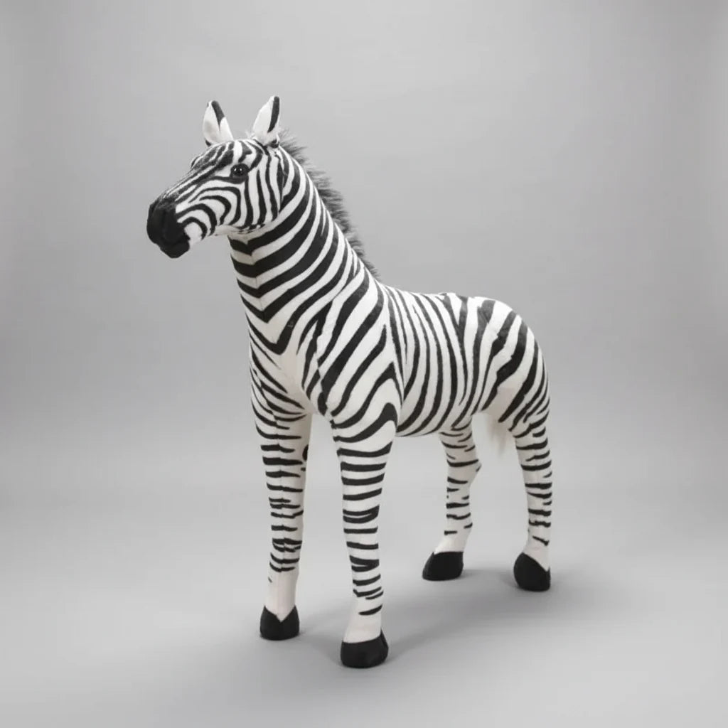 Standing Zebra Plush Toy – Giant Realistic Zebra Stuffed Animal