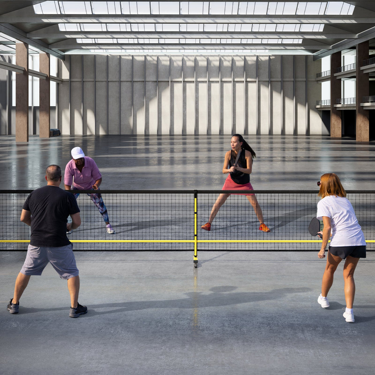 22 FT Portable Pickleball Net with 6 Lockable Wheels and Carry Bag