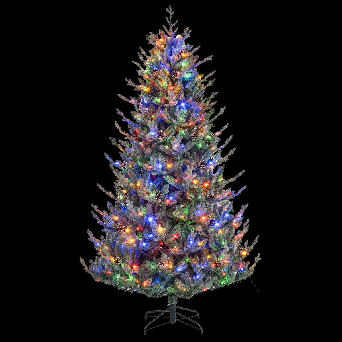 Pre-Lit Artificial Christmas Tree with Multicolored LED Lights-M