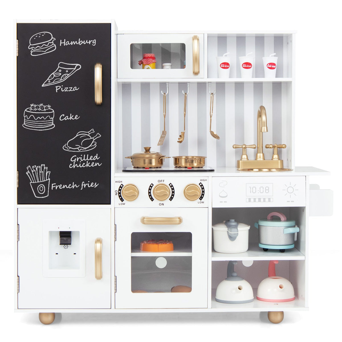 Pretend Play Kitchen for Kids with Real Sounds and Lights