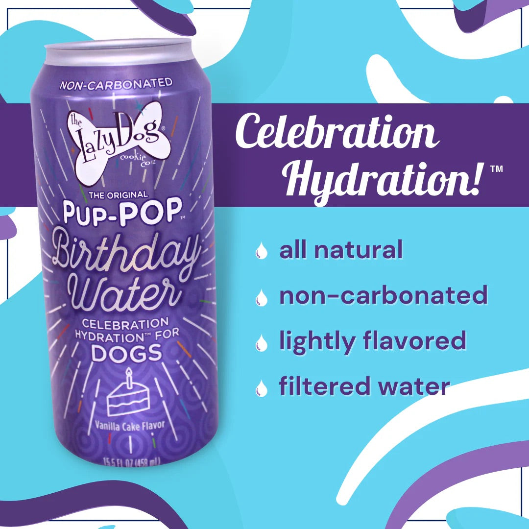 Lazy Dog Pup Pop Birthday Water (15.5oz)