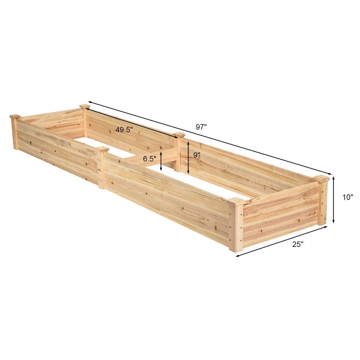 Wooden Vegetable Raised Garden Bed for Backyard Patio Balcony