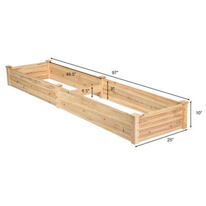 Wooden Vegetable Raised Garden Bed for Backyard Patio Balcony
