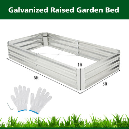 Metal Galvanized Raised Garden Bed with Open-Ended Base