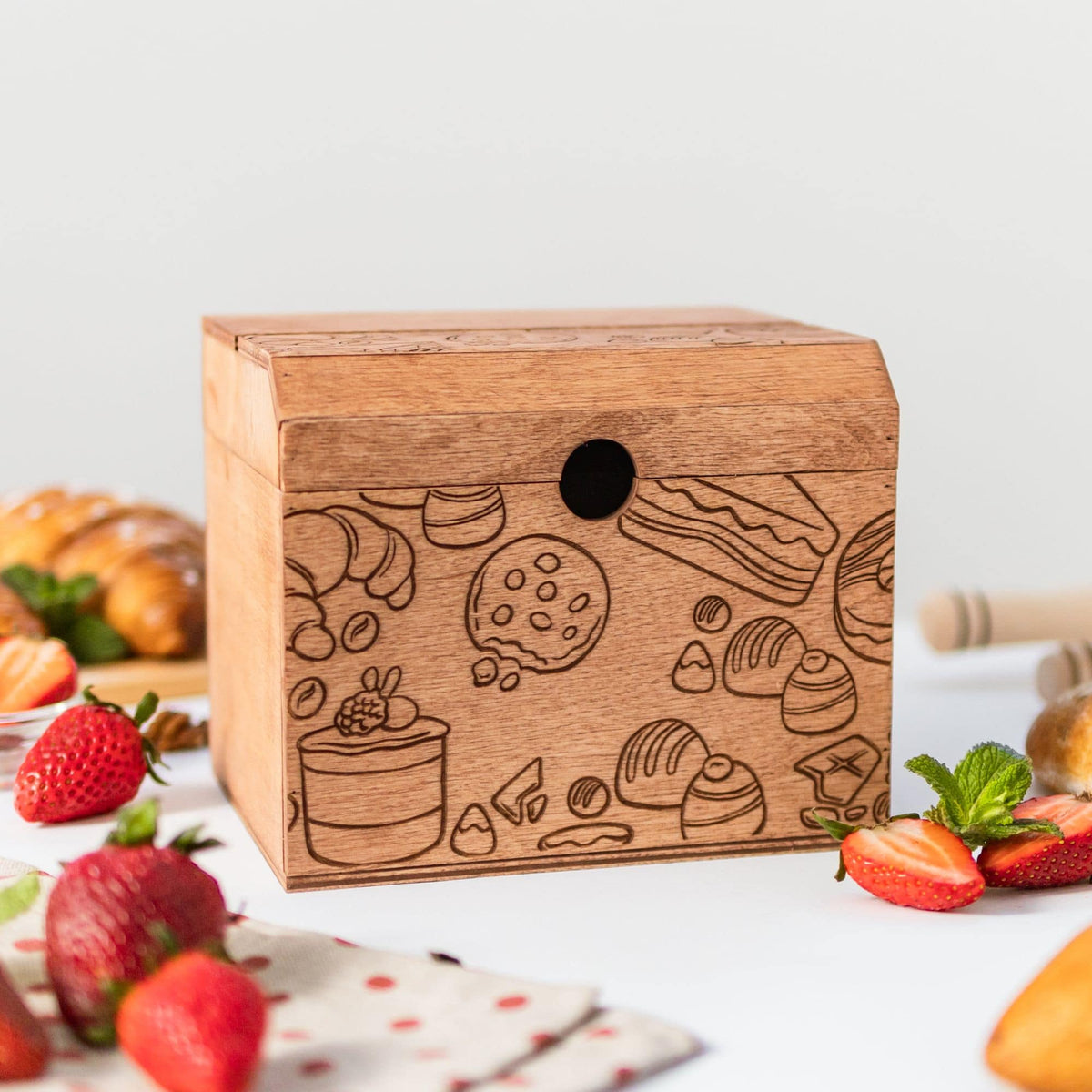 Wooden Recipe Box – Pastries Collection