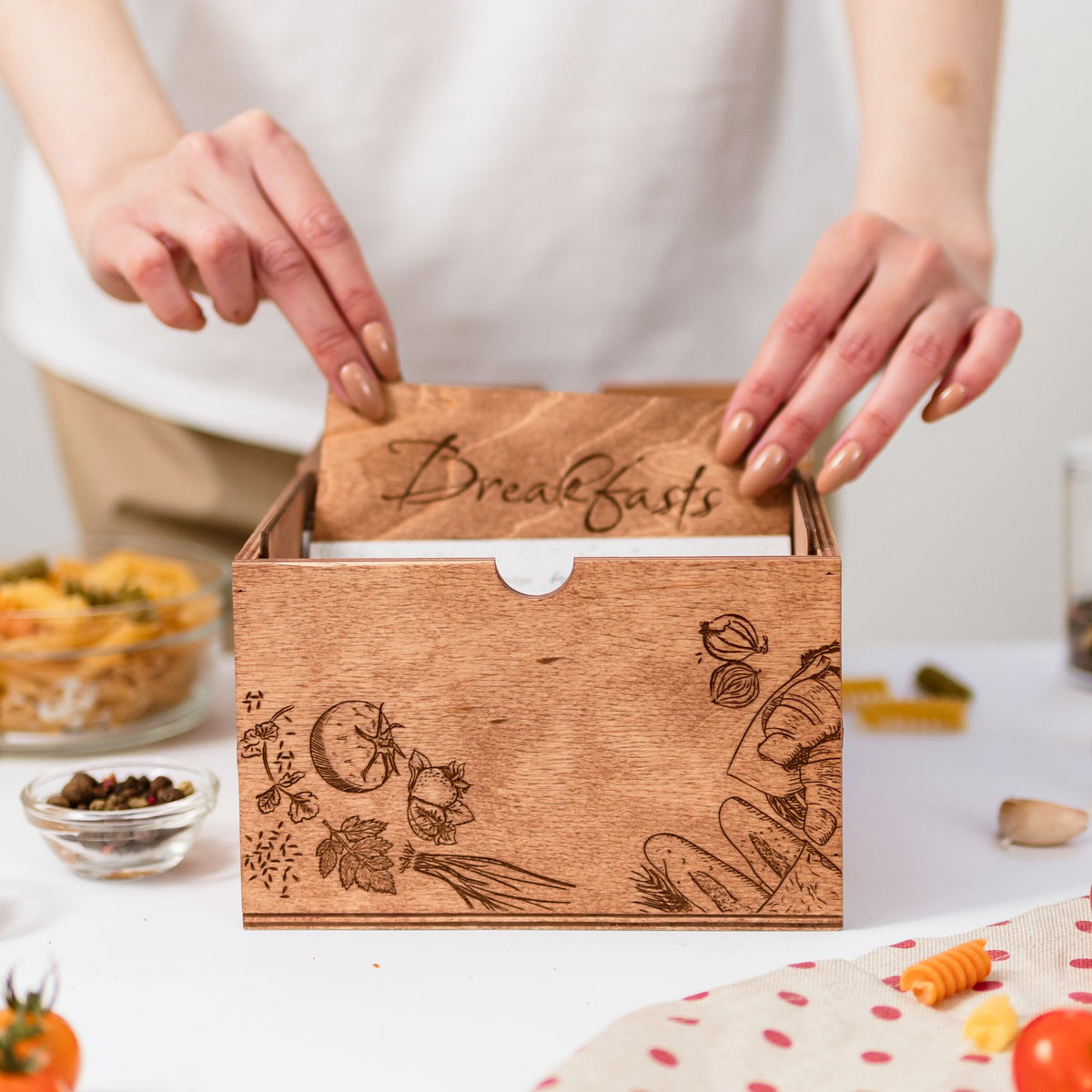 Wooden Recipe Box – Peppers Theme