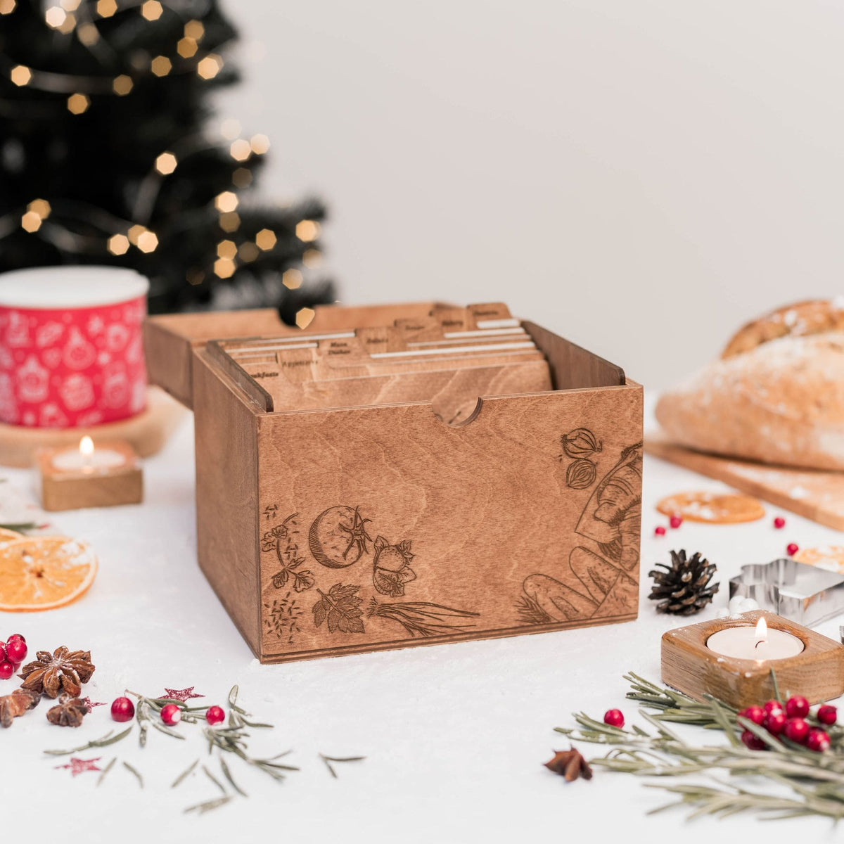 Wooden Recipe Box – Peppers Theme
