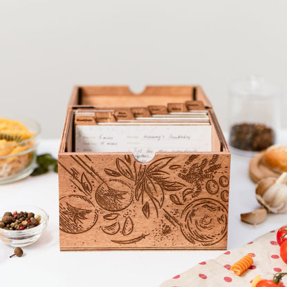 Wooden Recipe Box – Tomatoes Design