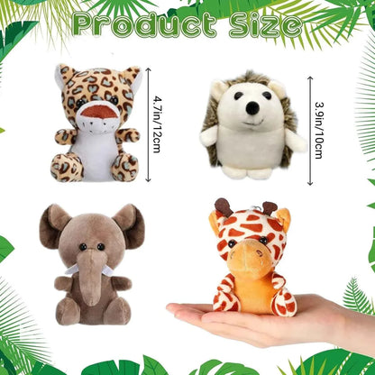 Mini Safari Plush Toy Set – Small Jungle Stuffed Animals Party Pack