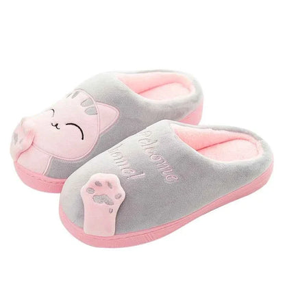 Women's Kawaii Cat Decor Slippers Comfortable Plush Lined